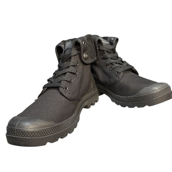 Palladium Baggy Men's Boots Size 10 Fold Over Collar Canvas Lace up Combat Style - Picture 7 of 8